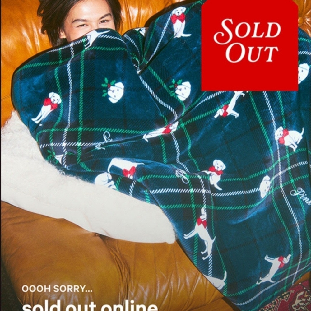 Cozy Holiday Blanket - Blue and Green Plaid